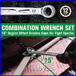 SK Combination Wrench Set, Metric 8 to 19mm, 12-Piece, SuperKrome Finish, Prem