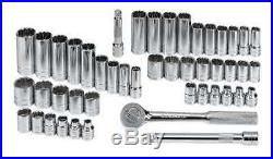 SK PROFESSIONAL TOOLS 94547-12 Socket Wrench Set, 3/8 in. Dr, 47 pc G4152443
