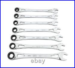 SK Professional Tools 20419 Steel X-Frame Metric Ratchet Combination Wrench Set