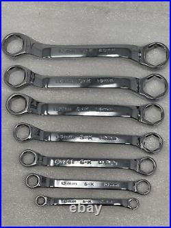 SK Tools 7 Pc Metric Offset Stubby Box End Wrench Set, 6 Point, 6mm-20mm NEW USA
