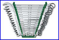 SK Tools 86265 15 Piece 12 Point Superkrome Metric Combination Wrench Set