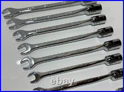 SK Tools USA NOS 8pc Metric 10mm-19mm Flex Head Combination Wrench Set, 12 Point