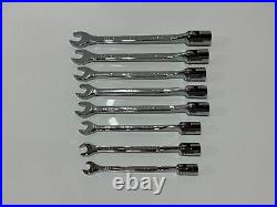 SK Tools USA NOS 8pc Metric 10mm-19mm Flex Head Combination Wrench Set, 12 Point