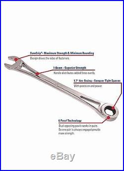 SK Tools X-Frame Metric Ratcheting Wrench Set 8-19MM Made In The USA #80019