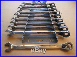 SNAP ON 10pc Ratcheting 12pt Metric Flank Drive Wrench Set SOEXRM 10 -19MM