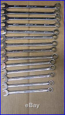 SNAP-ON 14PC FLANK DRIVE PLUS STANDARD LENGTH METRIC 12PT COMBINATION WRENCH SET