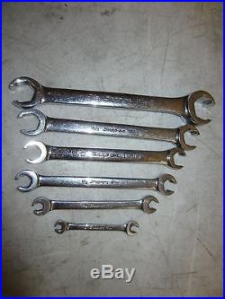 Snap-on 6 Pc 6 Point Double End Flare Nut Wrench Set 1/4-1 1/8 USA Sae Rxfs605b