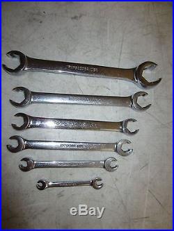 Snap-on 6 Pc 6 Point Double End Flare Nut Wrench Set 1/4-1 1/8 USA Sae Rxfs605b