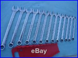 SNAP ON METRIC 12 POINT COMBO WRENCH SET #OEXM713 10mm-22mm 13 PC withRACK NICE