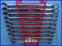 SNAP ON METRIC 12 PT COMBO WRENCH SET #OEXM710B 10mm-19mm 10 PC withRACK X'LNT