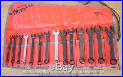 Snap-on Metric Combination Black Wrench Set 14 Pc 6-19mm +case Mechanic Tools Us