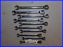 SNAP-ON OEXRM710 10-PC METRIC RATCHETING BOX / OPEN END COMBINATION WRENCH SET