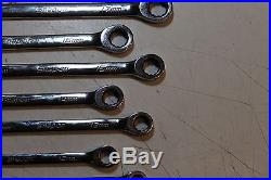 SNAP-ON OEXRM710 10-PC METRIC RATCHETING BOX / OPEN END COMBINATION WRENCH SET