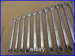 SNAP ON TOOLS 17 PIECE COMBINATION METRIC WRENCH SET 8mm-24mm