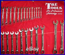 SPANNER SET 25 Pc Metric gear ratchet Gear Combination Wrench T&E tools 13025a