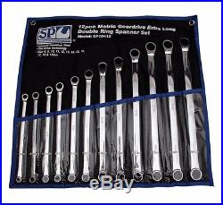 SP TOOLS 12 Pc Metric Long Double Ring Geardrive Wrench Spanner Set SP10412