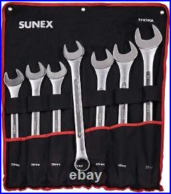 SUNEX Tools 9707MA 7 Piece Metric Raised Panel Jumbo Combination Wrench Set NEW