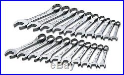 S K Hand Tools 86250 20 Piece Superkrome Sae/metric Short Combination Wrench
