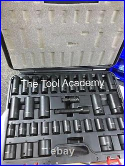 Sealey Air Impact Wrench Socket Set 34 Piece 1/2 Square Drive Metric 10 32mm
