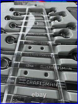 Sears Craftsman Polished Chrome Metric 12pt Combination Wrench 8 pC NOS VINTAGE