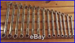 Set of 15 Snap-On Metric Wrenches SOEXM10-SOEXM24 Great Shape