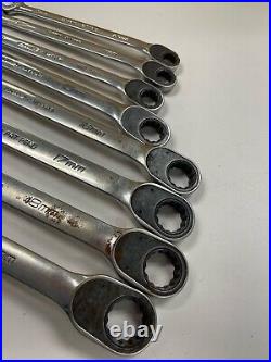 Set of 8 Metric Reversible Ratcheting Combo Wrenches 10-19 mm M# SOXRRM Series
