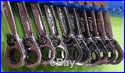 Snap On 10Pc. 12 Point Racheting Metric Combination Wrench Set #SOEXRM710