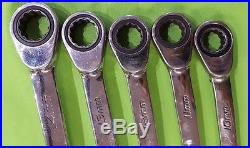 Snap On 10Pc. 12 Point Racheting Metric Combination Wrench Set #SOEXRM710