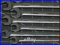 Snap On 10Pc Metric Combination Wrench Set 9 Flank Drive Plus 10MM 19MM Dr 12Pt