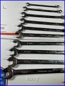 Snap On 10pc 12-Point Metric Flank Dr Chrome Combination Wrench 7-19mm SOEXM710B