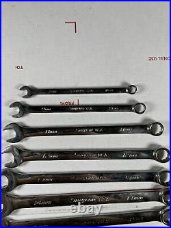 Snap On 10pc 12-Point Metric Flank Dr Chrome Combination Wrench 7-19mm SOEXM710B