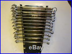 Snap On 12 Piece Metric 12 Point Combination Wrench Set, 8 to 19 mm, In Holder