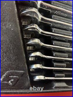 Snap-On 12-Point Metric Flank Drive Combination Wrench Set SOEXM710B 13-pc 8-19