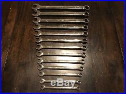 Snap-On 13 Piece Metric 6 Point Combination Wrench Set from 7 mm -19 mm OSHM713