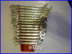 Snap On 14 Piece Metric 4-way Angle Open End Wrench Set, 10 to 27 mm, Very Good