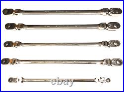 Snap On 5 Piece 12Pt Metric Double Flex Reversible Ratchet Wrench Set XFRRM705