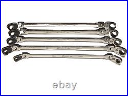 Snap On 5 Piece 12Pt Metric Double Flex Reversible Ratchet Wrench Set XFRRM705