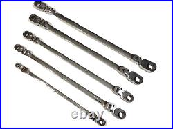 Snap On 5 Piece 12Pt Metric Double Flex Reversible Ratchet Wrench Set XFRRM705