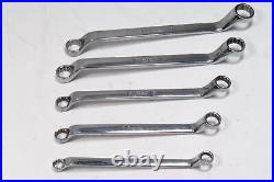 Snap-On 5 pc 12-Point Metric Flank Drive 60° Deep Offset Box Wrench Set XOM605