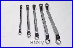Snap-On 5 pc 12-Point Metric Flank Drive 60° Deep Offset Box Wrench Set XOM605