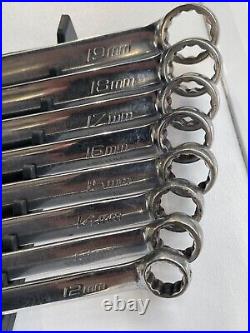 Snap On 8 Piece Metric Extra Long Flank Drive Plus Wrench Spanner Set 10-19mm