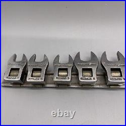 Snap-On 9 Pc 3/8 Dr Metric 10mm-13mm & 15mm-18mm Open-End Crowfoot Wrench Set