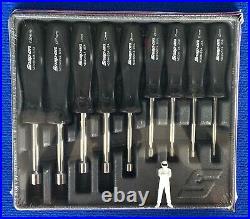 Snap On 9 Piece Hard Grip METRIC 6pt Nut Driver Wrench Set 5 13mm NDDM900A NEW