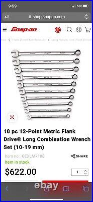 Snap On Combination Wrench Set 10-19mm