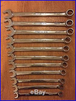 Snap On Flank Drive Plus Metric Wrench Set 10mm-20mm Soexm, 11 Pieces