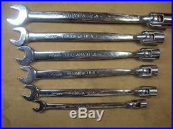 Snap-On Flex Head/Open End Metric Combination Wrench Set 10 mm12 mm1315 mm17 mm