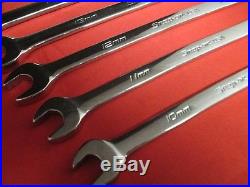 Snap On LONG Combination Wrench Set Flank Drive Plus Metric 10 Pieces SOEXLM710B