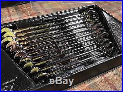 Snap On Metric Reversible Combination Ratcheting Wrench Set Mint 10 Pc
