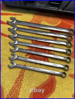 Snap On OEXM707B 7pc Metric Flank Drive Combination Wrench Set 10-15mm 17mm