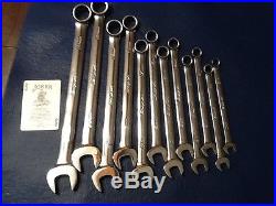 Snap On OEXM712B 12pc 12pt Metric Combination Wrench Set Flank drive